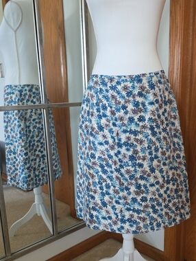 Rena Rowan Silk Floral Skirt